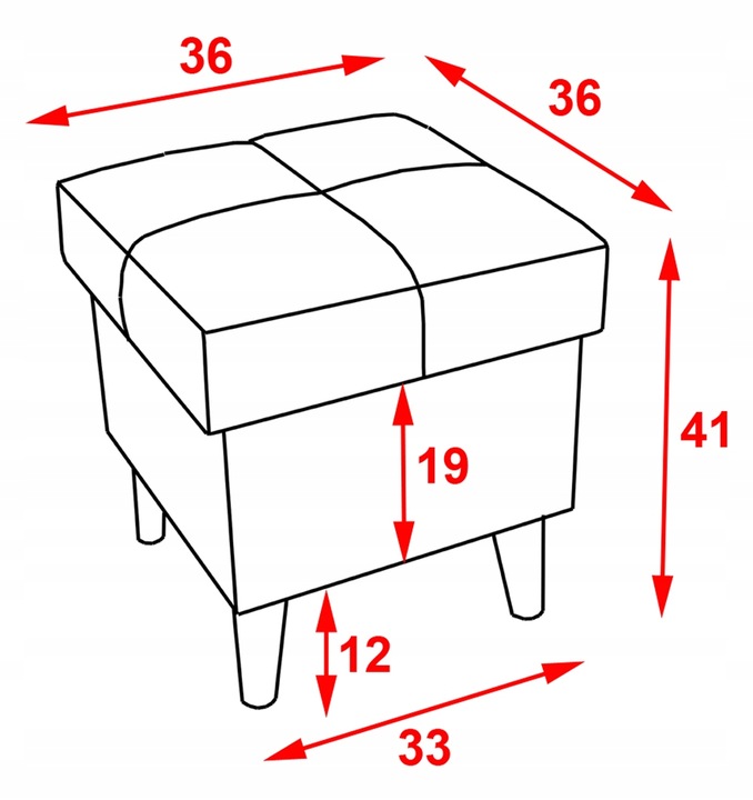 PUFA Z POJEMNIKIEM ZE SCHOWKIEM OTWIERANA PODNÓŻEK ZIELEŃ BUTELKOWA
