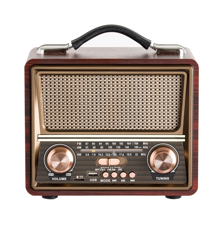 Radio sieciowo-bateryjne AM FM SW Retropolis Seattle Bluetooth USB