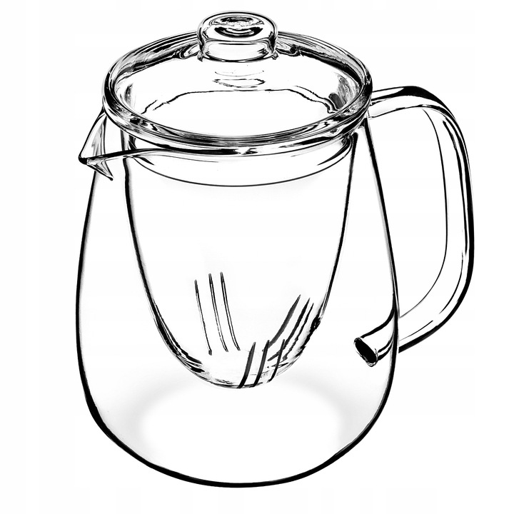 DZBANEK SZKLANY DO HERBATY 600ml WKŁAD Z ZAPARZACZEM ZAPARZACZ ZIÓŁ