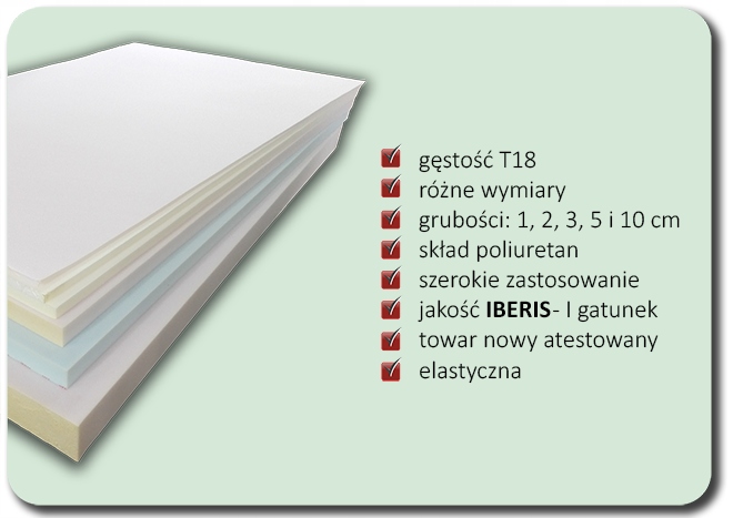 PIANKA TAPICERSKA MEBLOWA GĄBKA T18 wymiary 100X120X5cm miękka SUPER CENA P