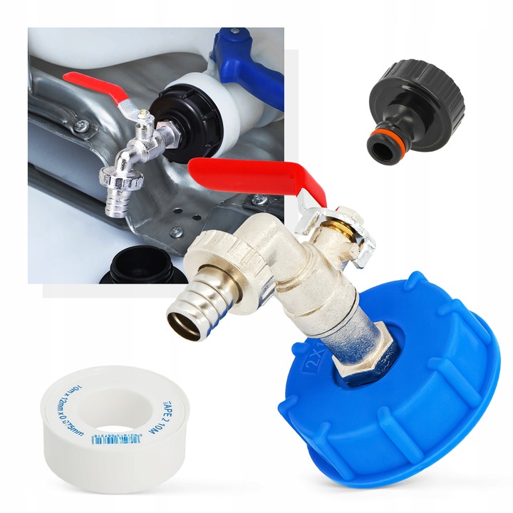 ZAWÓR CZERPALNY KRAN MAUZERA ZBIORNIKA IBC 1000L 3/4x1/2 SZYBKOZŁĄCZE