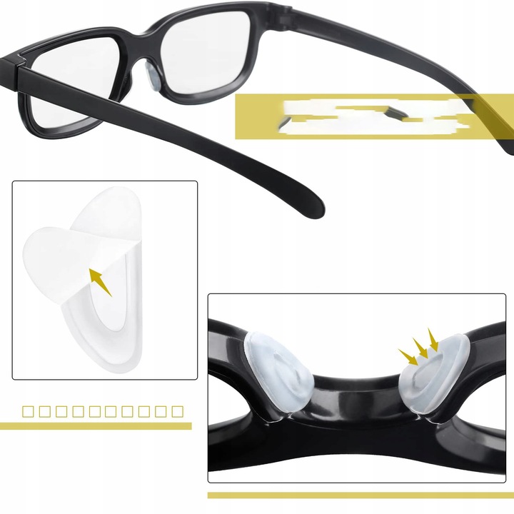 32 PAR NOSKÓW PRZYKLEJANYCH PRZEZROCZYSTYCH DO OKULARÓW 64 NOSKÓW SILIKON