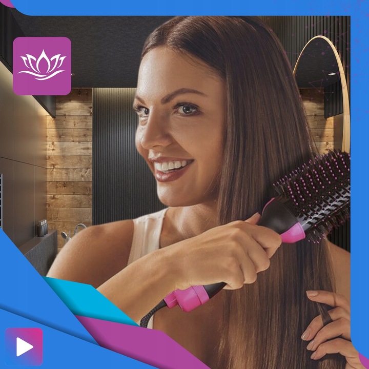 Duża Szczotka Suszarka Lokówka Prostownica Do Stylizacji Włosów 4w1