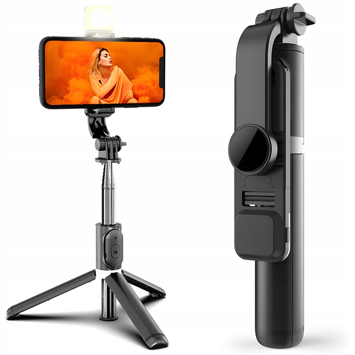 SELFIE STICK STATYW KIJEK DO TELEFONU Z PILOTEM LAMPA LED BLUETOOTH TRIPOD