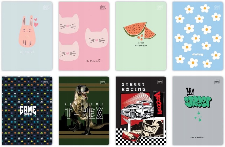 Zeszyt A5 16 Kartek Kratka Mix Wzorów Interdruk x30