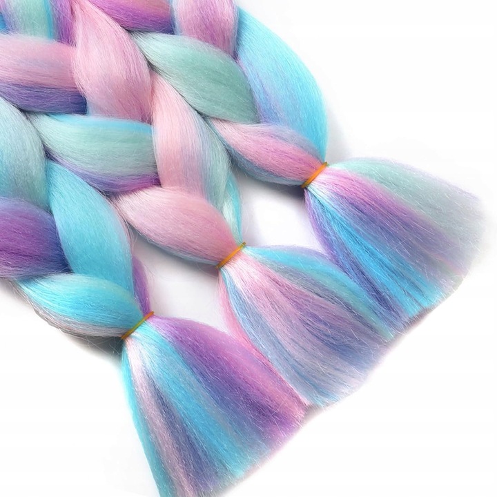 ZESTAW 6 SZTUK WŁOSY SYNTETYCZNE DO WARKOCZYKÓW KOLOROWE OMBRE