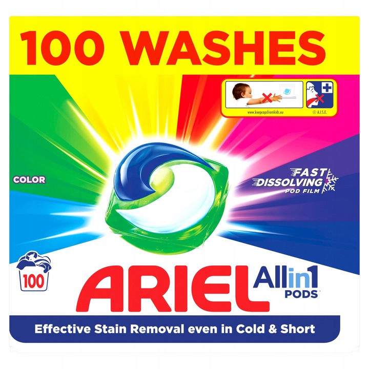 Ariel All-in-1 PODS Kapsułki do prania Color Clean 100 prań