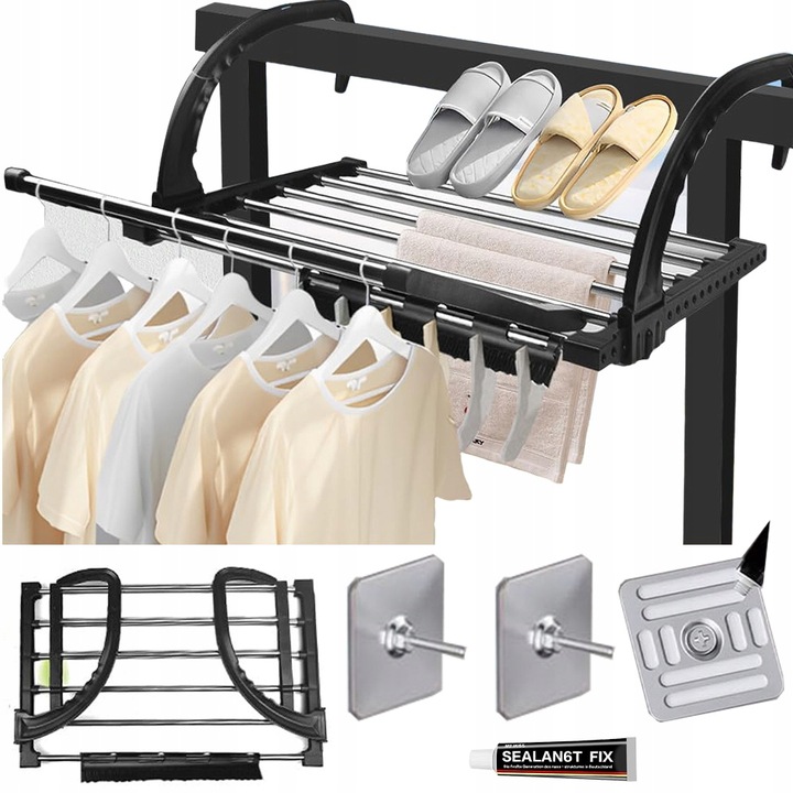 MAŁA SUSZARKA NA PRANIE STOJĄCA BALKONOWA SUSZARKA NA UBRANIA BUTÓW DO