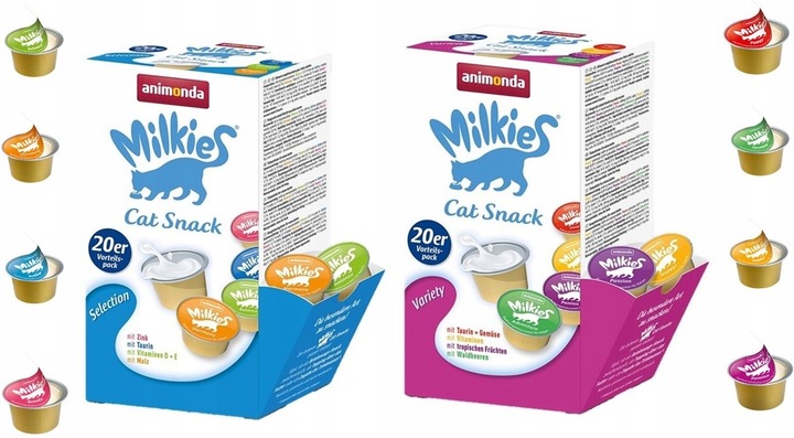 Animonda Milkies Selection 20x15g + Variety 20x15g Mleczny Przysmak dla kot