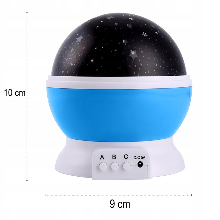 LAMPKA NOCNA PROJEKTOR GWIAZD NIEBA OBROTOWA 2w1