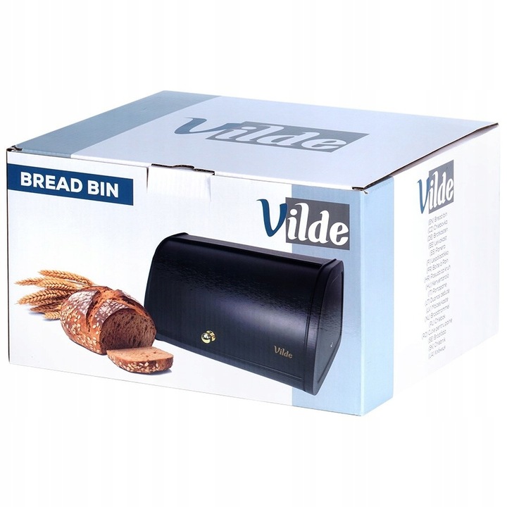 Mały CHLEBAK czarny metalowy pojemnik kuchenny na pieczywo chleb bułki