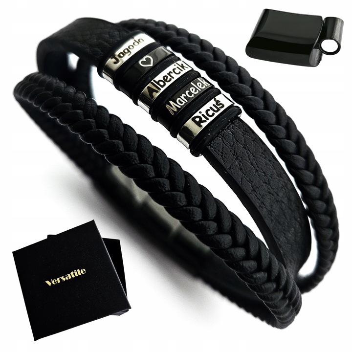 Bransoletka męska SKÓRZANA REGULOWANA Z GRAWEREM DZIEŃ OJCA TATY VERSATILE