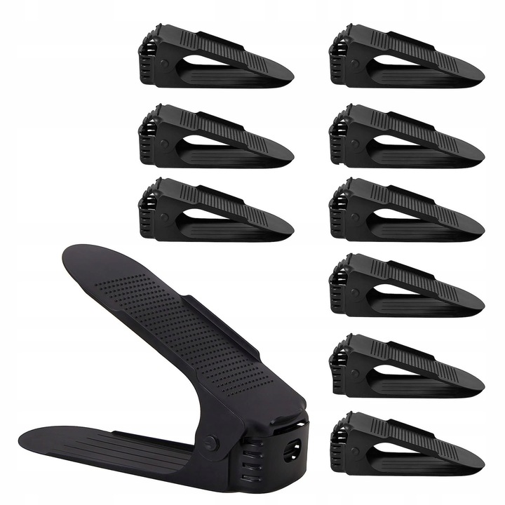 10x ORGANIZER UCHWYT CZARNY NA BUTY OBUWIE PÓŁKA DO SZAFY GARDEROBY