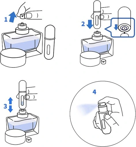 ATOMIZERY PODRÓŻNE Z ROZPYLACZEM DO PERFUM DOZOWNIKI 8SZTUK