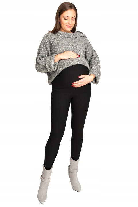 GETRY LEGGINSY ciążowe zimowe ocieplane L czarne