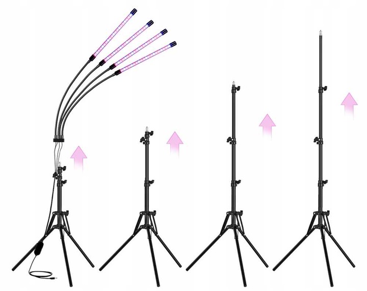 4x LAMPA PANEL DO WZROSTU UPRAWY ROŚLIN FULL SPECTRUM TIMER USB 36W 80 LED