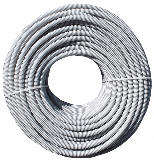 RURA PESZEL KARBOWANA 16mm SZARA Z PILOTEM 25M Z DRUTEM DO