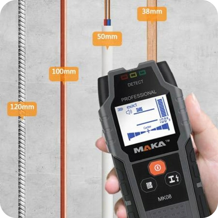 WYKRYWACZ DETEKTOR PRZEWODÓW KABLI METALI W ŚCIANIE DREWNA METALU + BATERIA