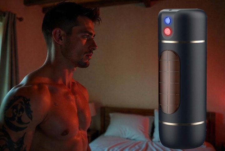 AUTOMATYCZNY MASTURBATOR MĘSKI Z EFEKTEM SSANIA ,10 WIBRACJI ZE