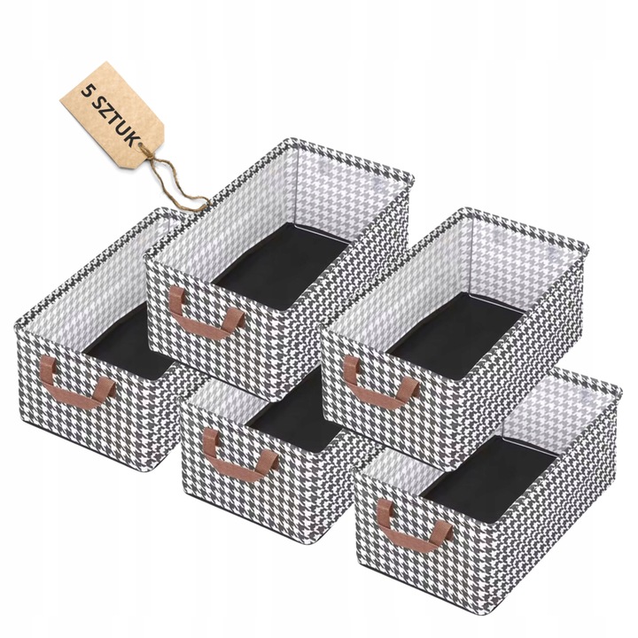 ZESTAW 5 X ORGANIZER NA UBRANIA DO SZUFLADY SZAFY PUDEŁKO ZE STELAŻEM