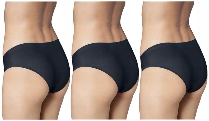 3X GATTA BEZSZWOWE MAJTKI MINI BIKINI ULTRA COMFORT BLACK L