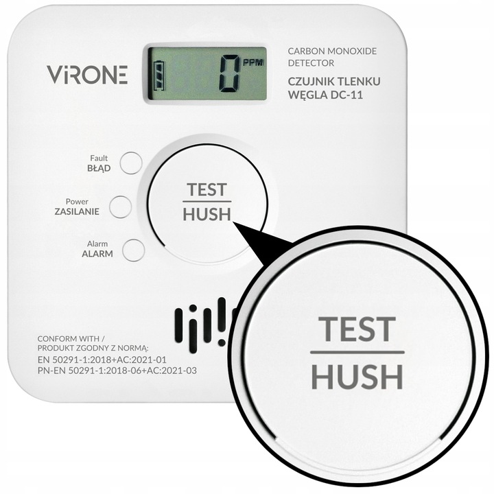 Czujnik Czadu Detektor Tlenku Węgla Bezprzewodowy 85db 10 LAT +