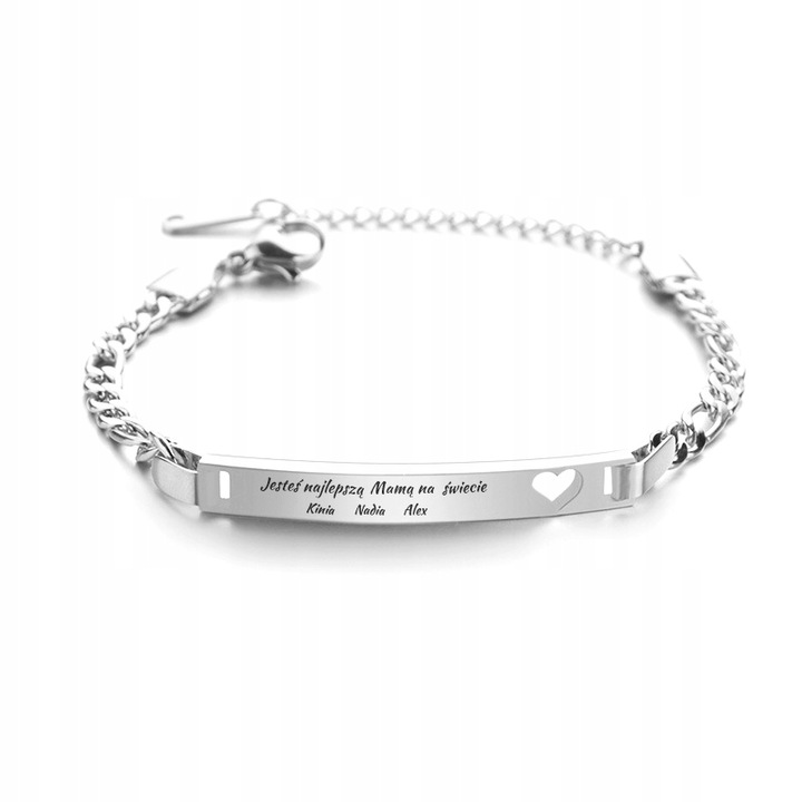 BRANSOLETKA z GRAWEREM imiona DZIECI pary kolory