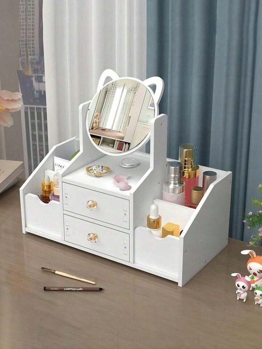 Toaletka dla dziewczynek z lustem organizer KOCIE USZY prezent