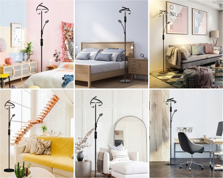 LED Lampa Stojąca Podłogowa Do Salonu 20W+7WPółokrągły kształt 175CM