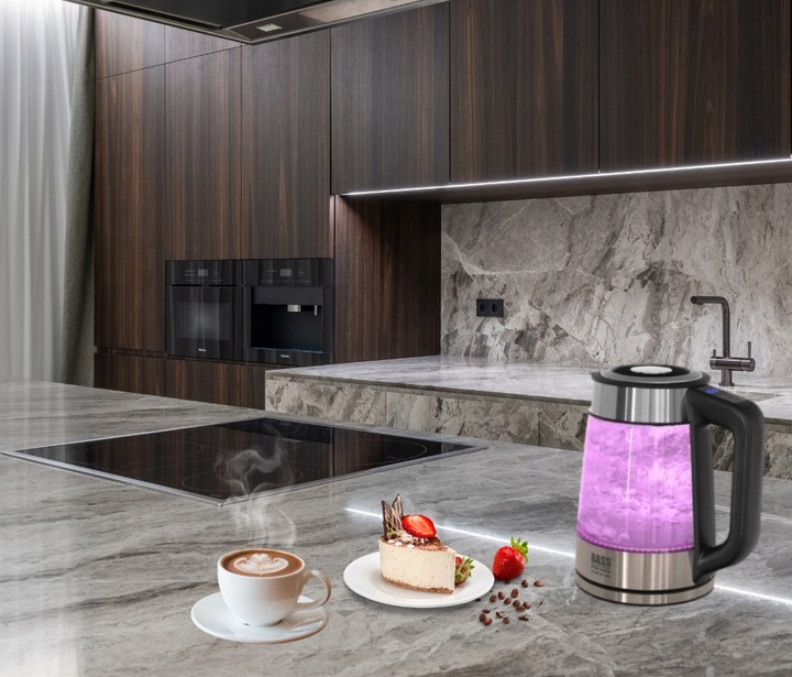 CZAJNIK ELEKTRYCZNY 1,7L 2200W REG TEMP 40-100°C SZKLANY BEZPRZEWODOWY