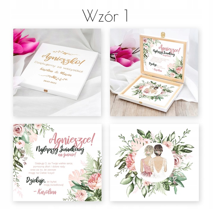 PODZIĘKOWANIA DLA ŚWIADKÓW W PUDEŁKU GRAWEROWANY PREZENT DLA ŚWIADKOWEJ