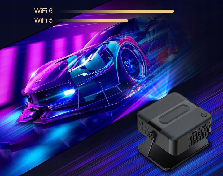 PROJEKTOR RZUTNIK ANDROID SMART TV WIFI FULL HD 6000LM 4K LED