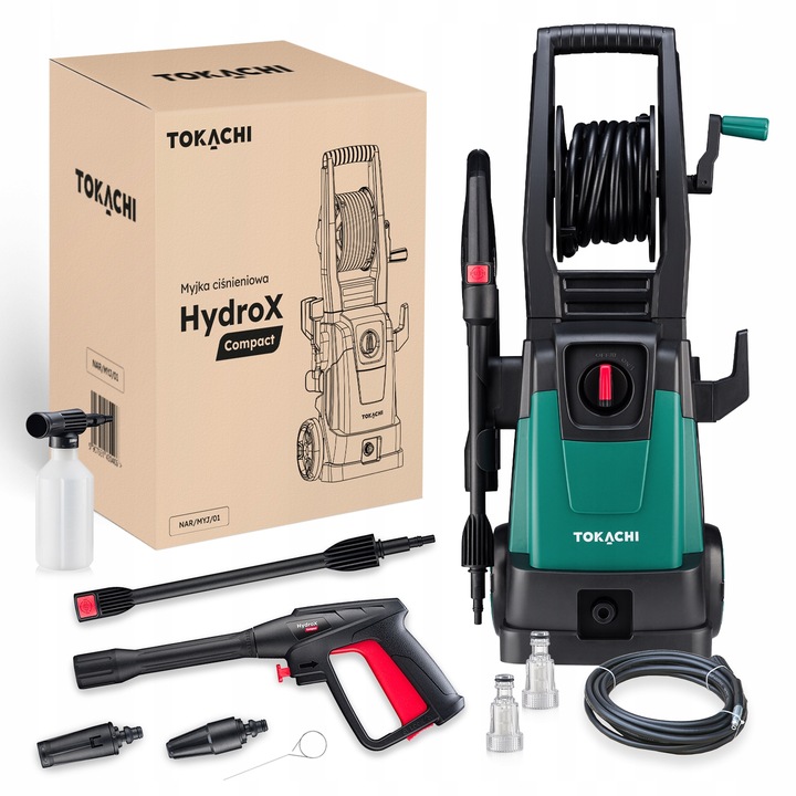 SAMOSSĄCA MYJKA CIŚNIENIOWA MOCNA POMPA 2000W TURBO DYSZA L6 ZWIJACZ