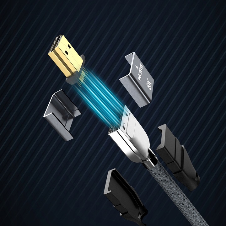 KABEL HDMI 2.1 CERTYFIKOWANY HIGH SPEED 8K 60HZ /4K 120HZ PRZYŁĄCZE