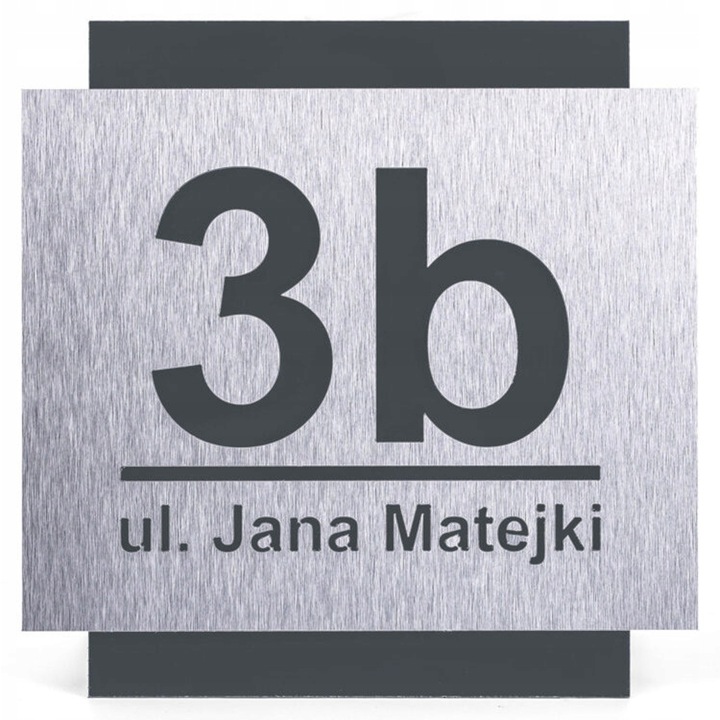 NOWOCZESNA TABLICZKA ADRESOWA Z NUMEREM DOMU ULICA | ALUMINIUM 25x25cm
