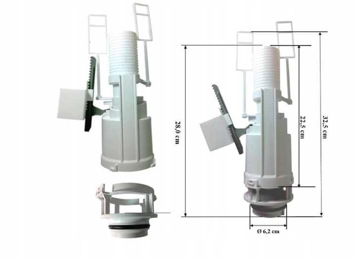 ZAWÓR SPUSTOWY PODTYNKOWY DO WC CERSANIT AQUA