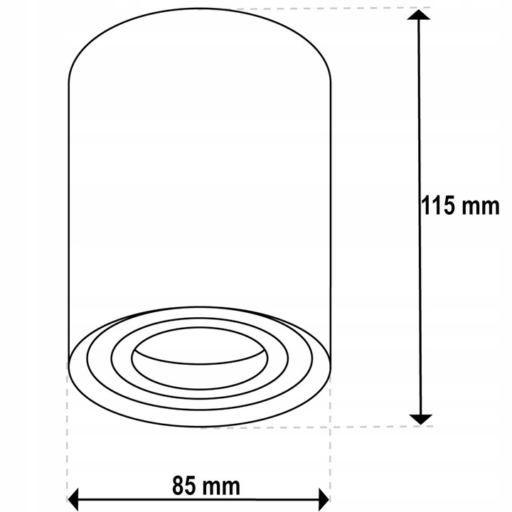 Oprawa Halogenowa Sufitowa Tuba LED GU10 Ruchoma Spot Lampa Natynk