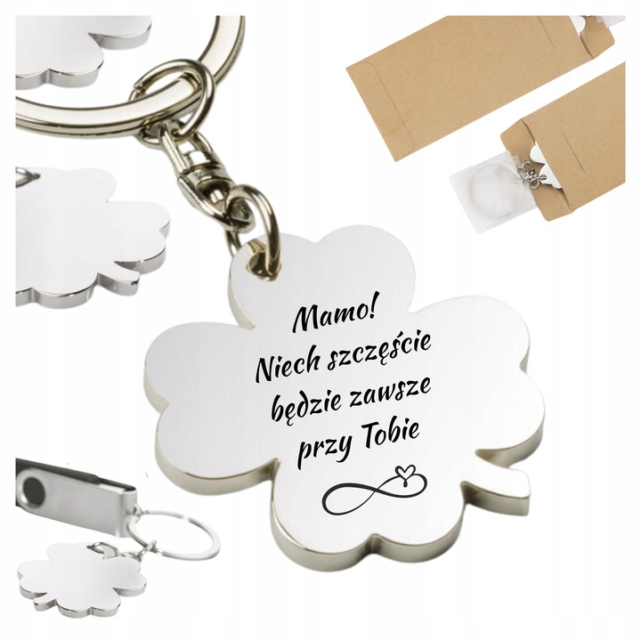 BRELOK KONICZYNKA DZIEŃ MAMY DO KLUCZY Z WŁASNYM TRWAŁYM NAPISEM GRAWEREM