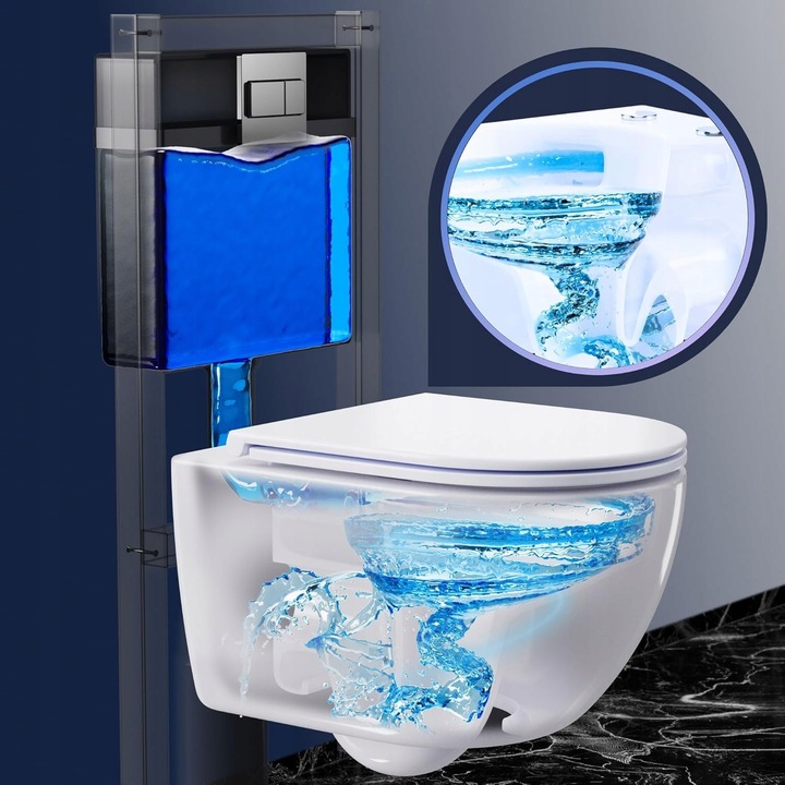 GEBERIT STELAŻ+PRZYCISK GEBERIT+WC TORNADO+DESKA+MATA, ZESTAW 7W1