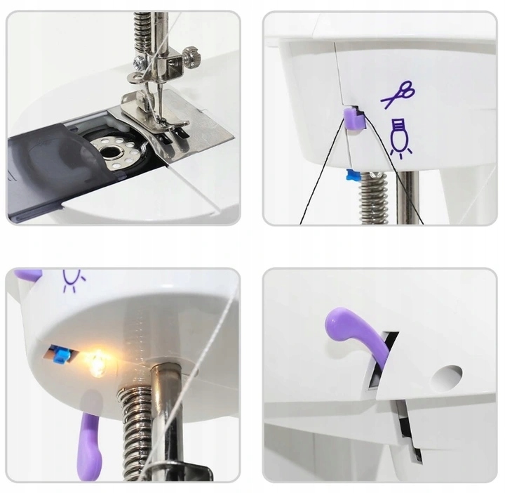 Mini maszyna do szycia dla dzieci nić igła akcesoria + stolik pedał