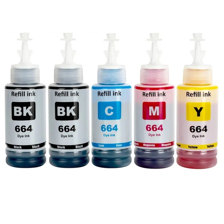 5 x TUSZ DO DRUKARKI EPSON 664 ECOTANK ITS L3050 L3060 L3070 L382 L210 L386