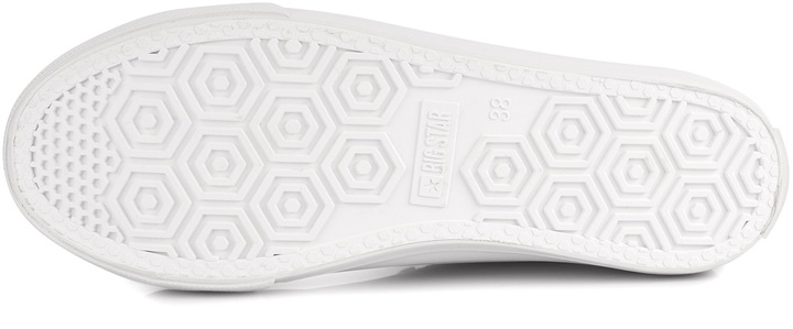 BIG STAR DAMSKIE BIAŁE TRAMPKI ZE ZŁOTYM TEKSTYLNE KLASYCZNE EKOSKÓRA r. 39