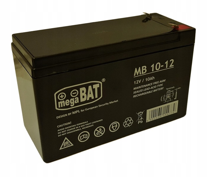 Akumulator AGM BEZOBSŁUGOWY 12V 10Ah (wymiar 7,2Ah/9Ah) ALARM UPS