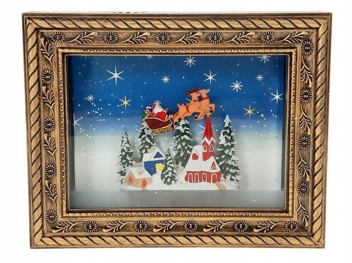 OBRAZEK ŚWIĄTECZNY ZE ŚWIATŁEM