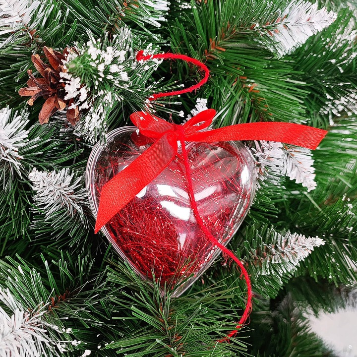 SERCA BOMBKI AKRYLOWE PLASTIKOWE BOMBKA SERCE PRZEŹROCZYSTA DECO 8cm 10szt