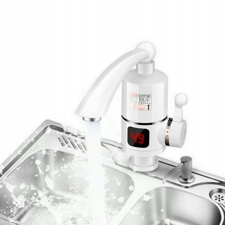 PRZEPŁYWOWY PODGRZEWACZ DO WODY ELEKTRYCZNY LCD FLEX OBROTOWY KRAN 3000W