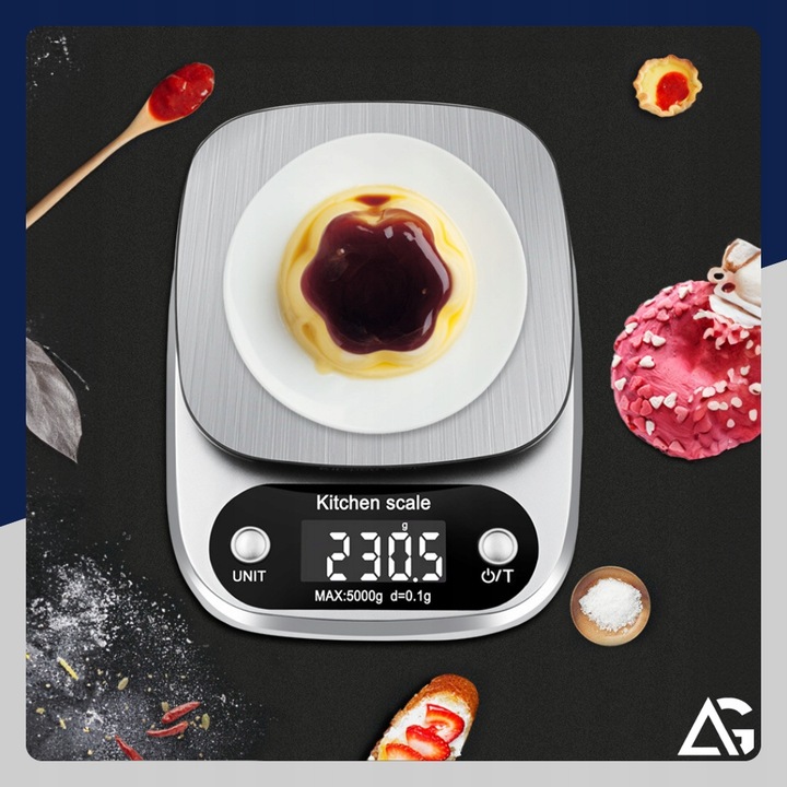 PRECYZYJNA WAGA KUCHENNA 5000g I 0,1g WYŚWIETLACZ LCD JUBILERSKA
