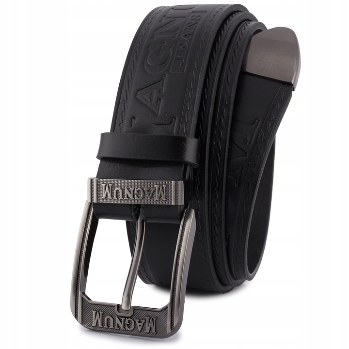 Pasek męski skórzany premium szeroki 4cm klasyczny czarny Beltimore