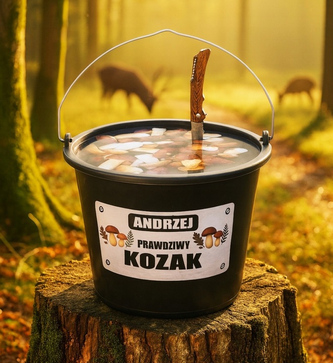 ZESTAW GRZYBIARZA Z IMIENIEM prezent dla taty dziadka mamy babci męża