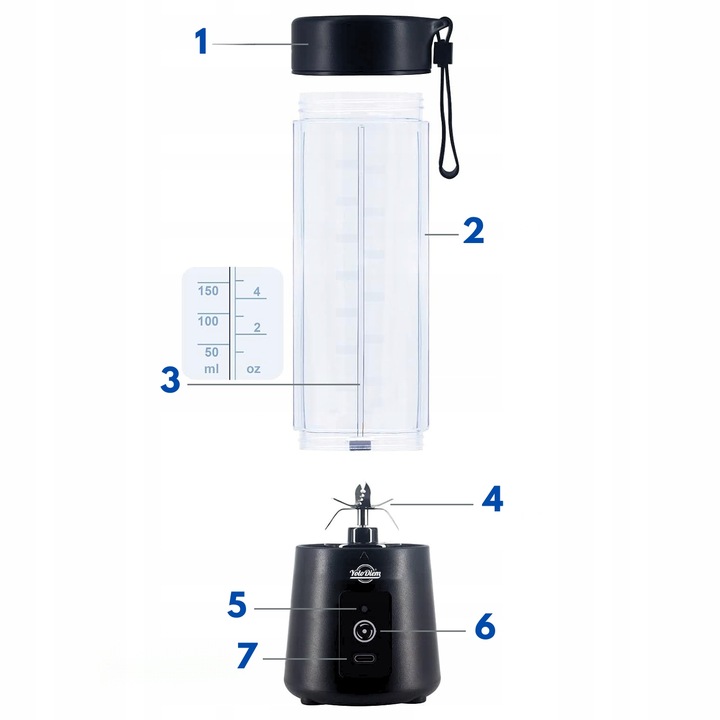 BLENDER PRZENOŚNY 250W 400ML Bezprzewodowy Kielichowy do Smoothie